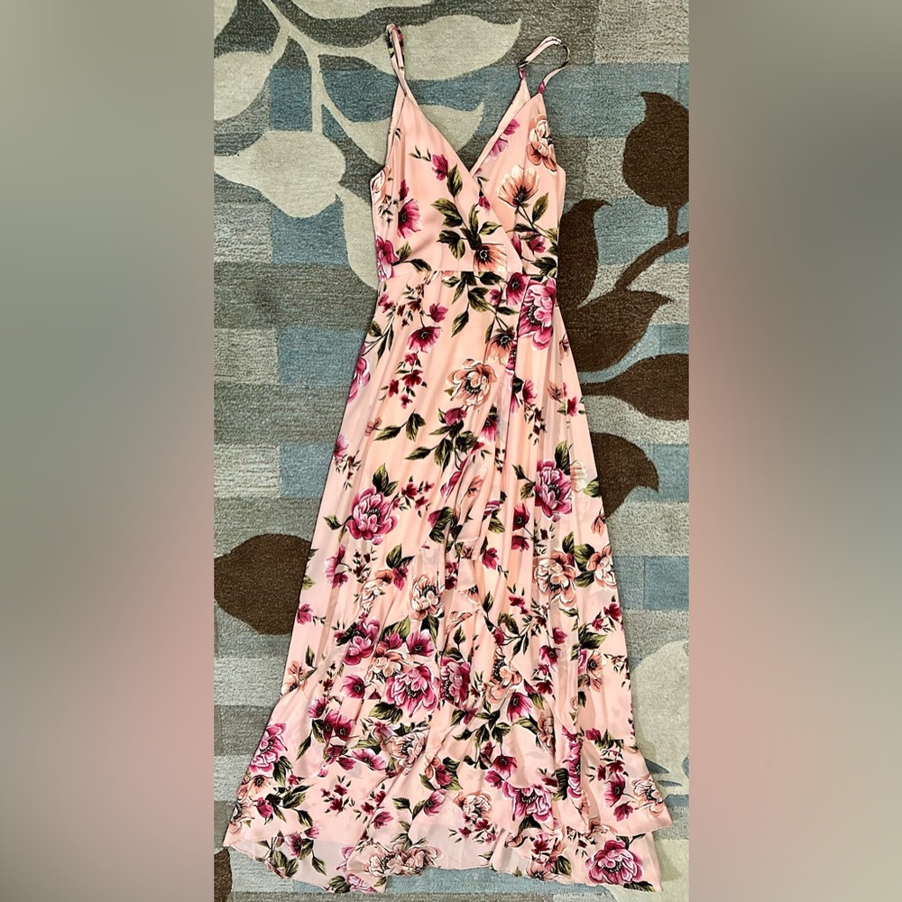 Lulu’s Bodacious Bella Blush Pink Floral Print Maxi Dress - Picture 10 of 10